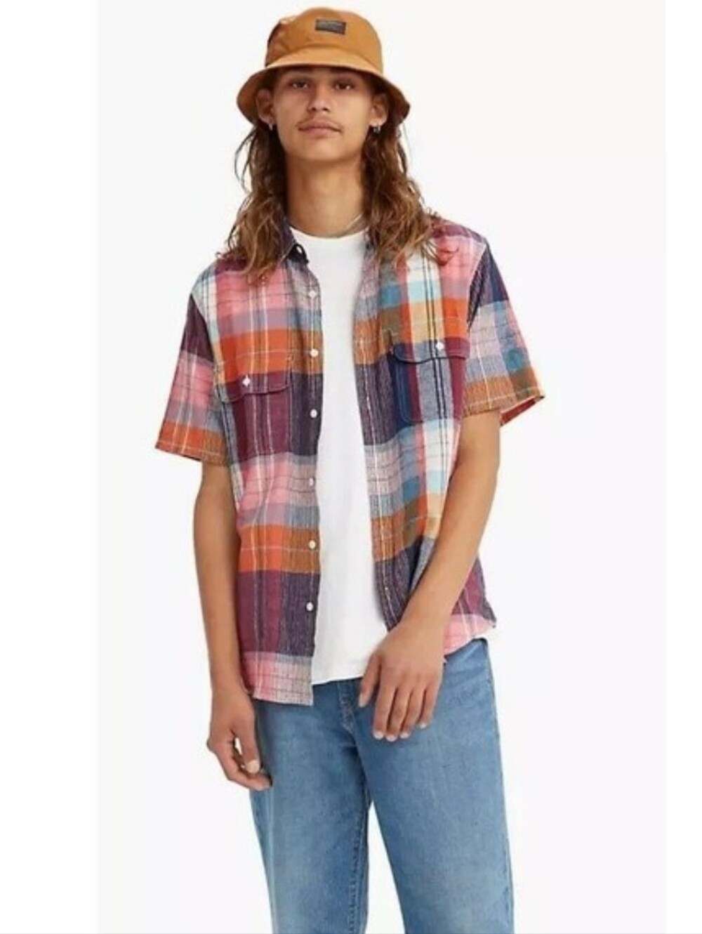 Levi's Shirt Men's Medium Linen Blend Short Sleeve Button Down NWT